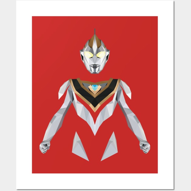 Ultraman Gaia (Low Poly Style) Wall Art by The Toku Verse